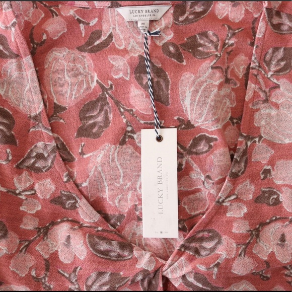 Lucky Brand knot front peplum cotton top - Picture 5 of 5